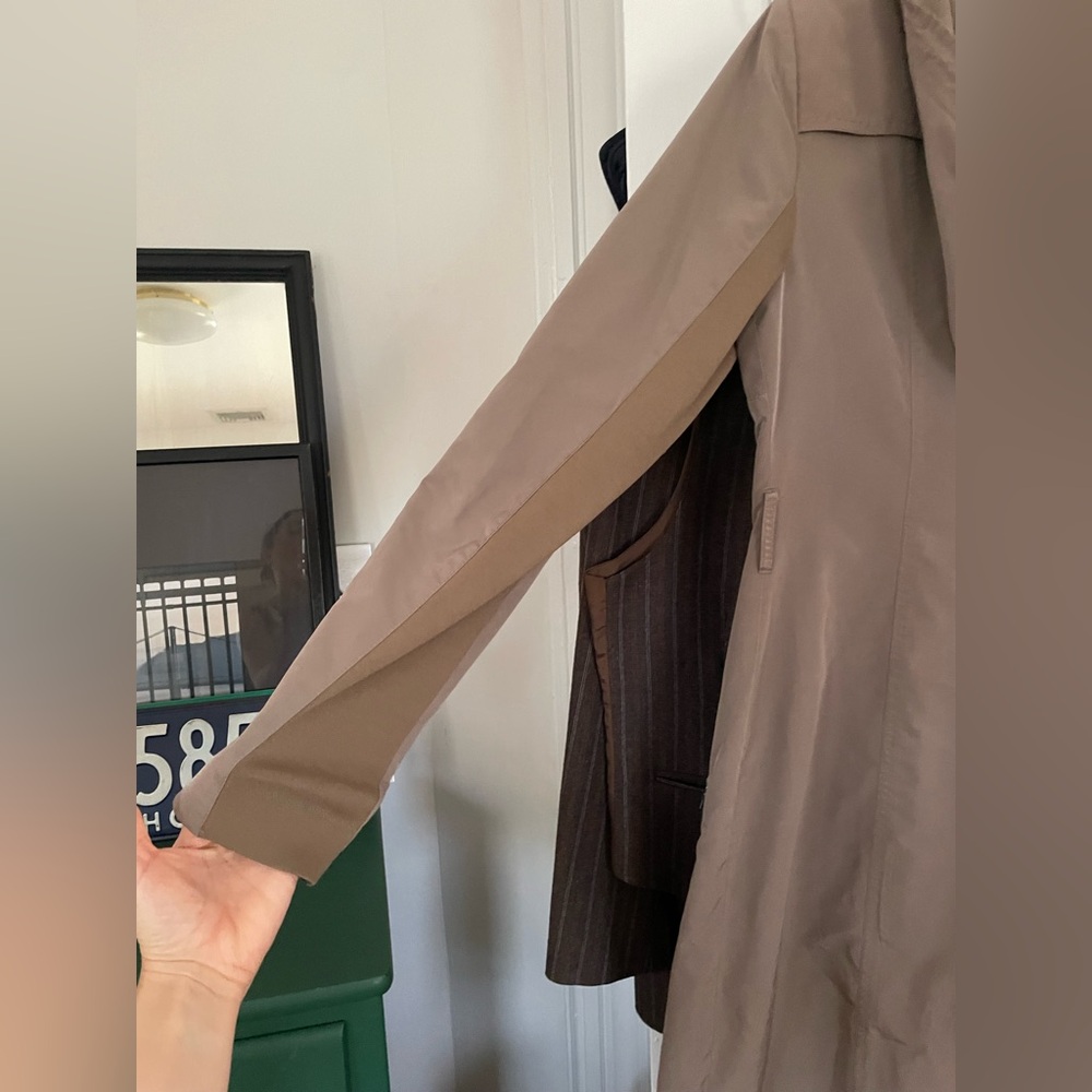 BCBG MAXAZRIA Tan Double-Breasted Trench Coat - Picture 13 of 16